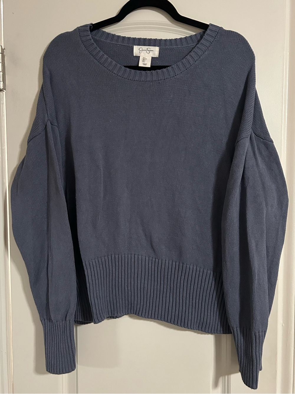 Jessica Simpson Dusty Blue Scoopneck Crew Sweater